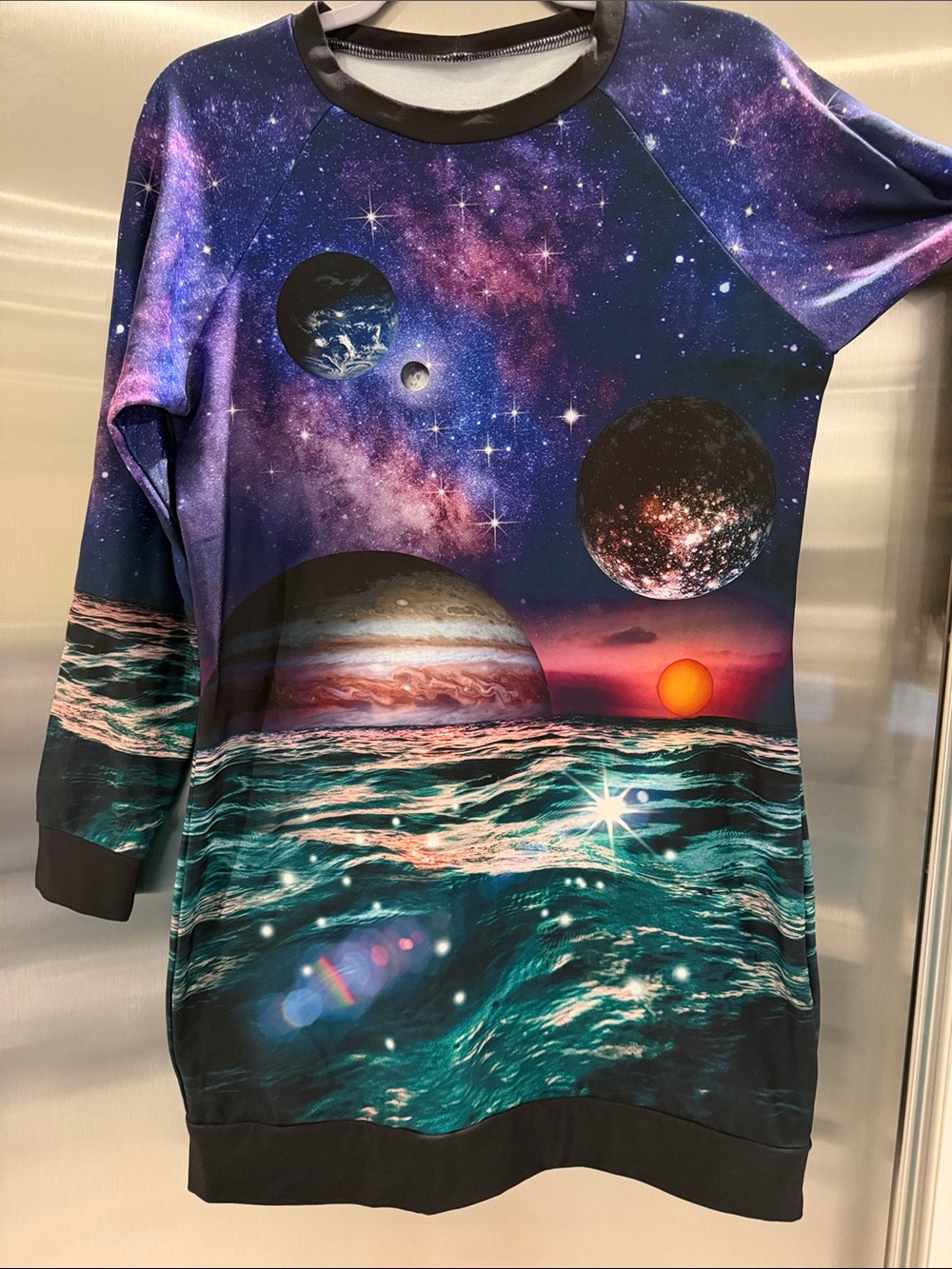Blackmilk Galaxy Ocean Long Fleece lined sweatshirt/tunic